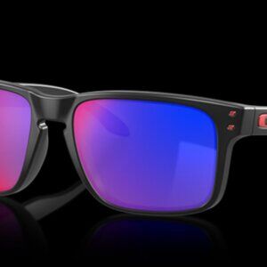 (New) Holbrook Matte Black + Red with Iridium Lenses